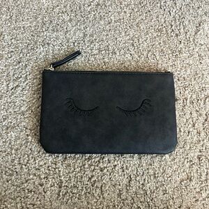 Stella & Dot Black Clutch with Eye Print Lining